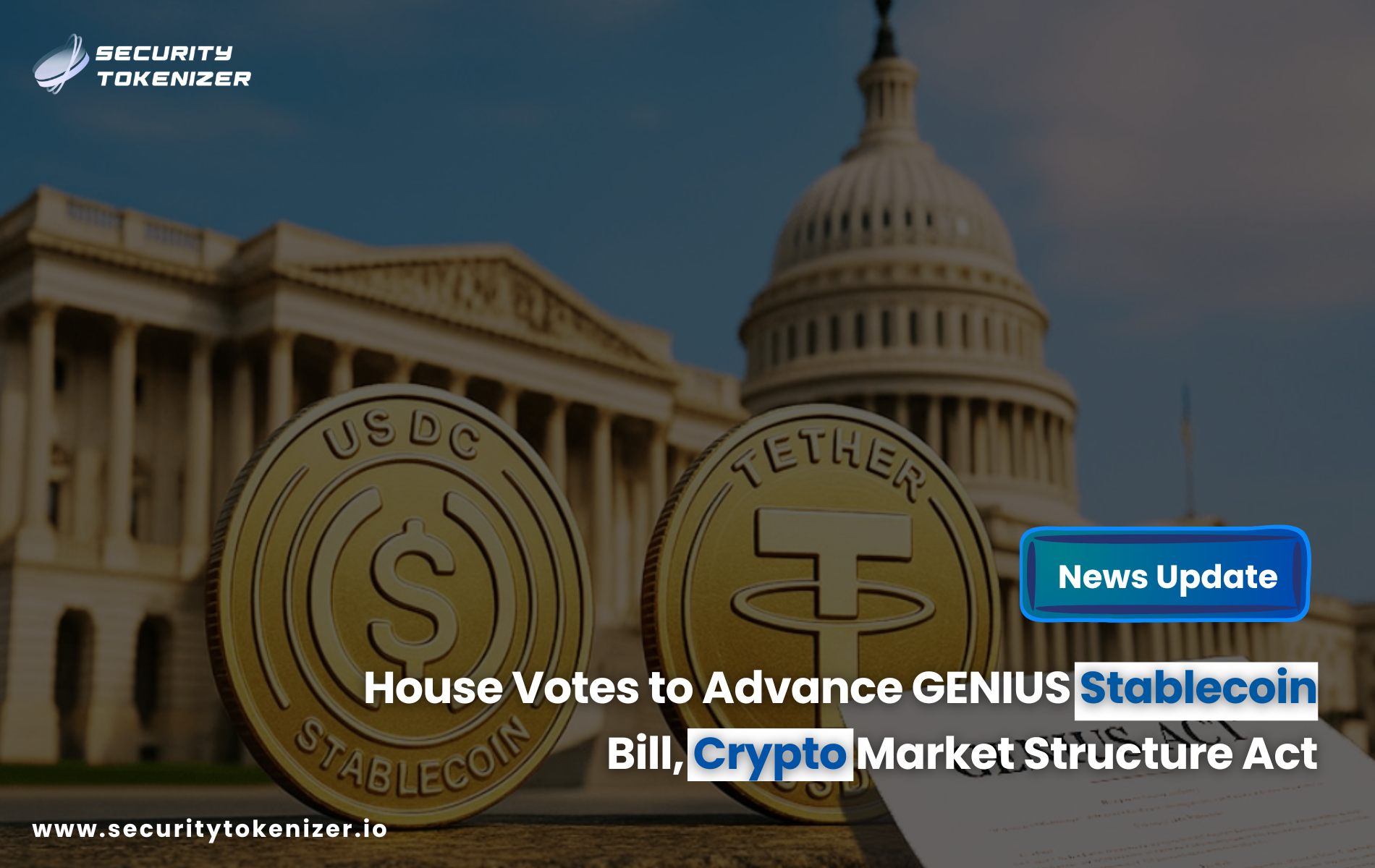 House Votes to Advance GENIUS Stablecoin Bill, Crypto Market Structure Act